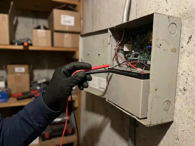 Contrôle de la batterie de secours d'une centrale d'alarme